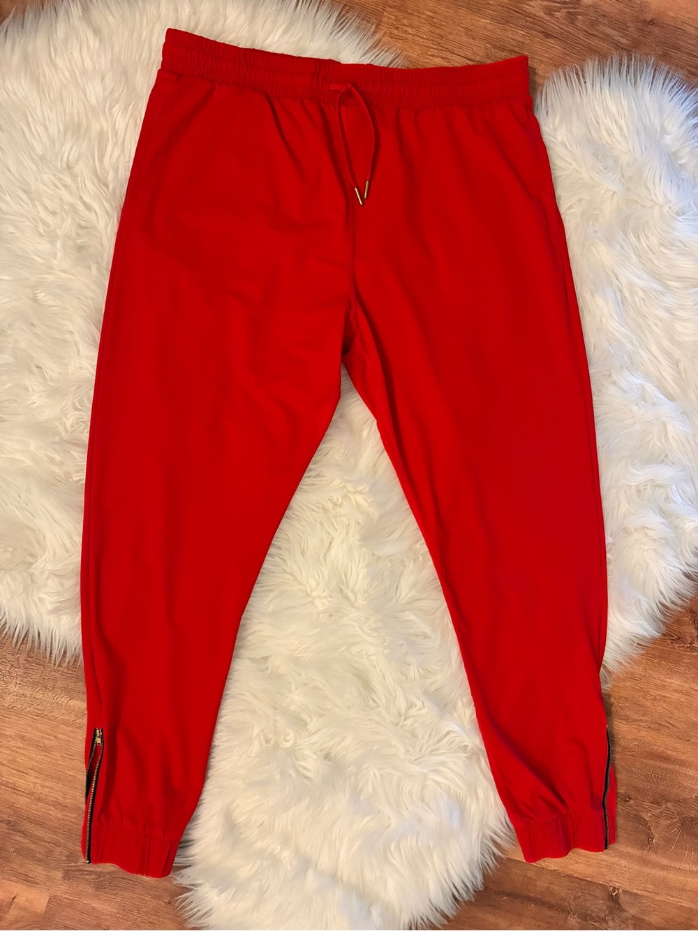 ZYIA Everywhere Red Zipper Ankle Pants Size XXL NWOT Athleisure Commute Travel